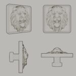 Carré Palazzo Lion Rugissant sketch 3D - Holdon Paris