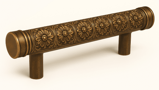 Poignée de meuble en bronze avec motifs floraux sculptés — Concept Holdon Paris