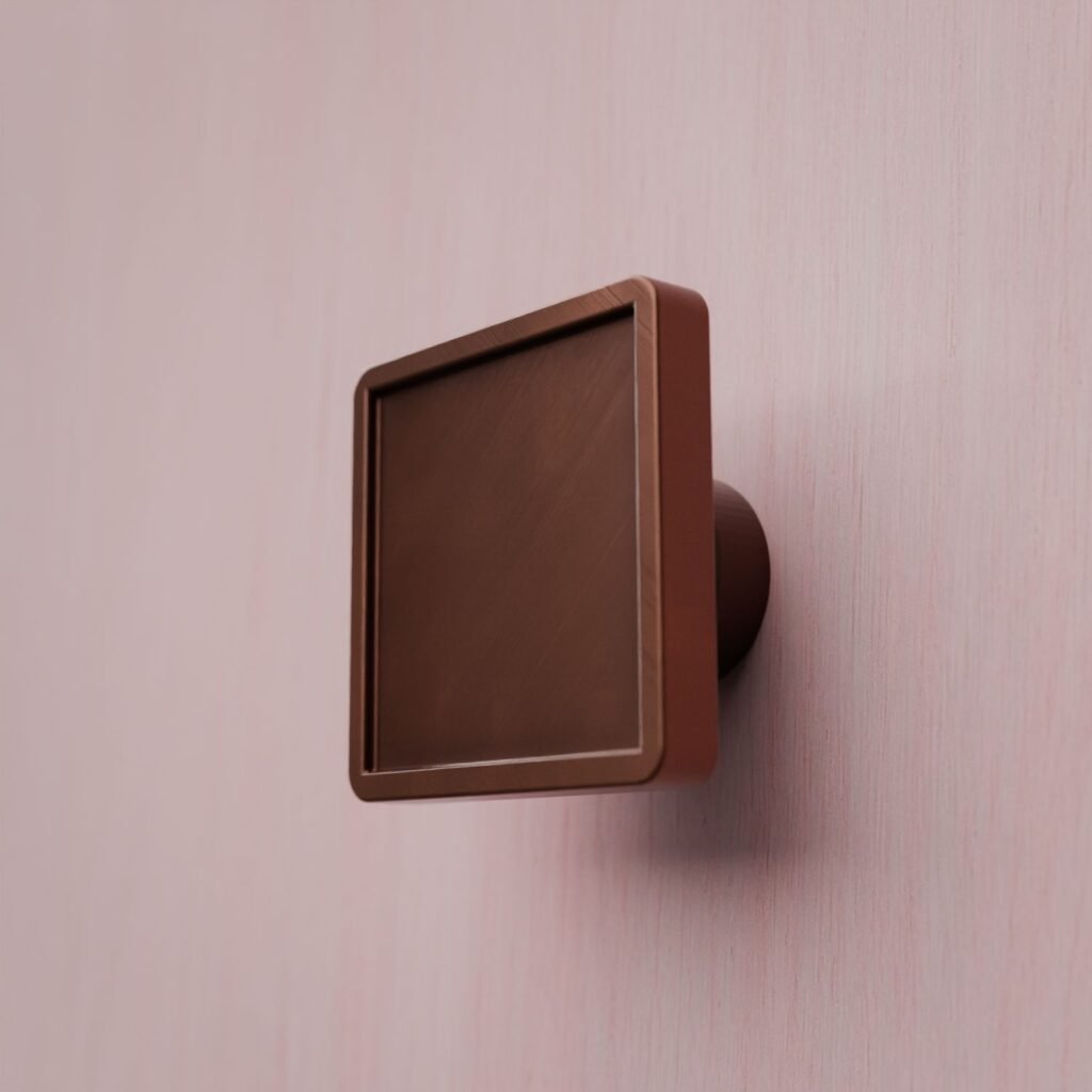Bouton Carré Palazzo Essentiel en Cuivre Satiné