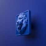 Carré Palazzo Lion Endormi Bleu Electrique - Holdon Paris