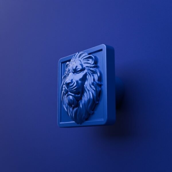 Carré Palazzo — Lion Endormi — M — Bleu Electrique