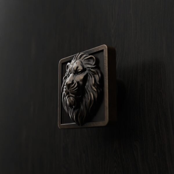 Palazzo Square, Sleeping Lion, M, Antique Bronze