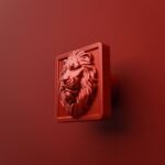 Carré Palazzo Lion Endormi Candy Red - Holdon Paris