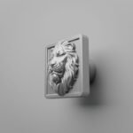 Carré Palazzo Lion Endormi Gris argenté - Holdon Paris