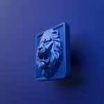 Carré Palazzo Lion Rugissant Bleu Electrique - Holdon Paris
