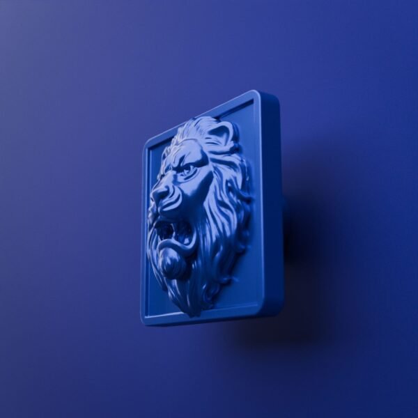Carré Palazzo — Lion Rugissant — L — Bleu Electrique