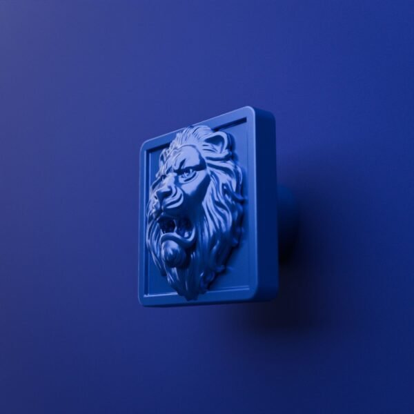 Carré Palazzo — Lion Rugissant — M — Bleu Electrique