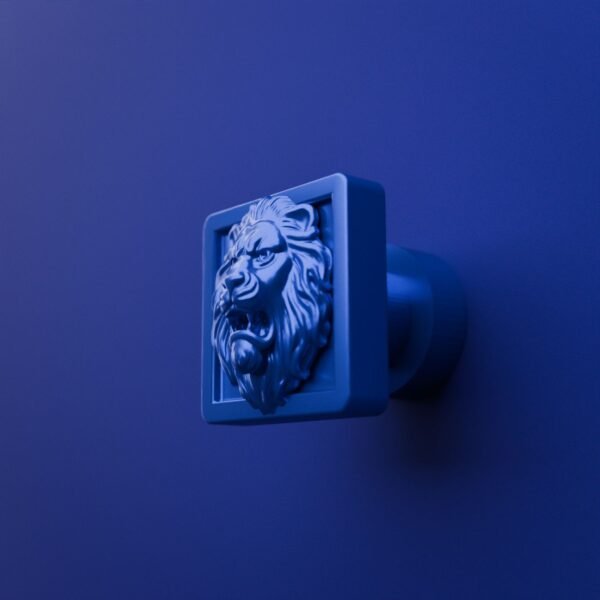 Carré Palazzo — Lion Rugissant — S — Bleu Electrique
