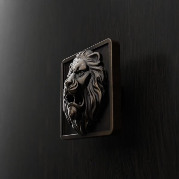 Carré Palazzo — Lion Rugissant — L — Bronze Ancien