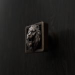 Palazzo Square, Roaring Lion, S, Antique Bronze