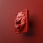 Carré Palazzo Lion Rugissant Candy Red - Holdon Paris