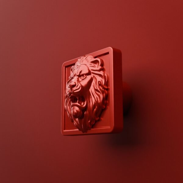 Carré Palazzo — Lion Rugissant — M — Candy Red
