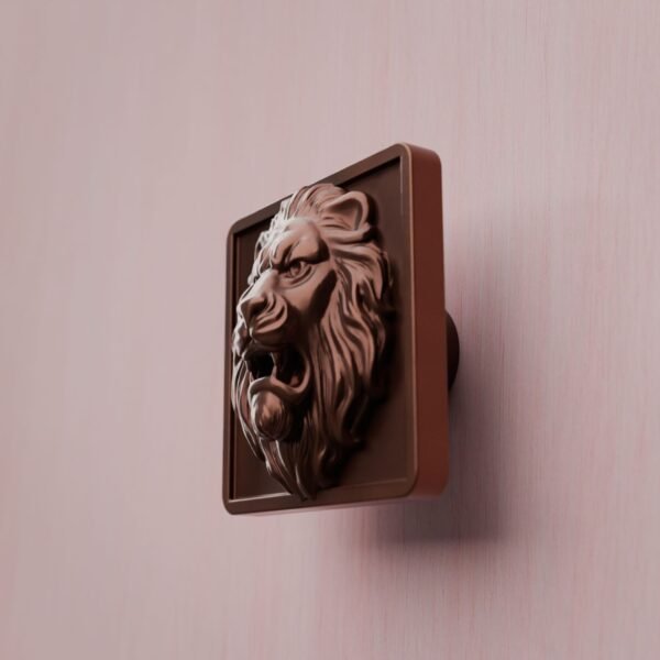 Carré Palazzo — Lion Rugissant — L — Cuivre Satiné