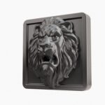 Carré Palazzo Lion Rugissant Gris Titane taille Header – Holdon - Holdon Paris