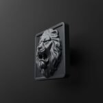 Carré Palazzo Lion Rugissant Gris Titane - Holdon Paris