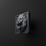 Carré Palazzo Lion Rugissant Gris Titane - Holdon Paris