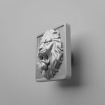 Carré Palazzo Lion Rugissant Gris argenté - Holdon Paris