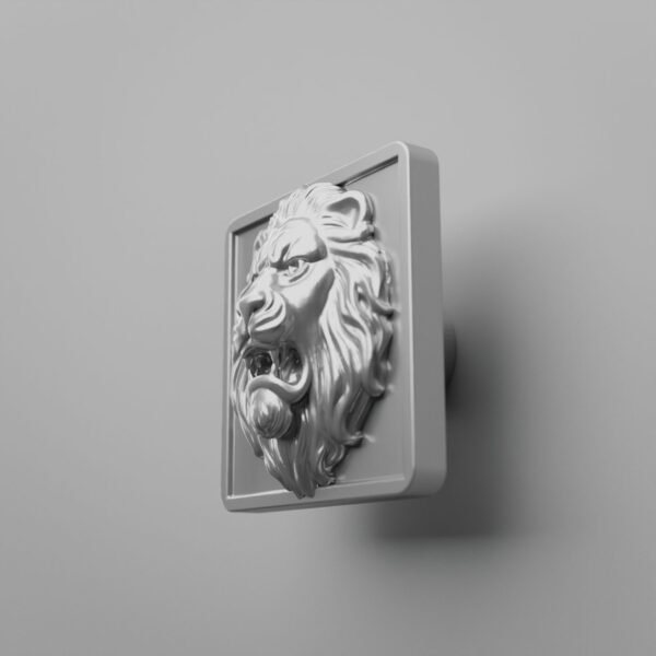 Carré Palazzo — Lion Rugissant — L — Gris argenté
