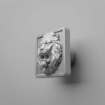Carré Palazzo Lion Rugissant Gris argenté - Holdon Paris