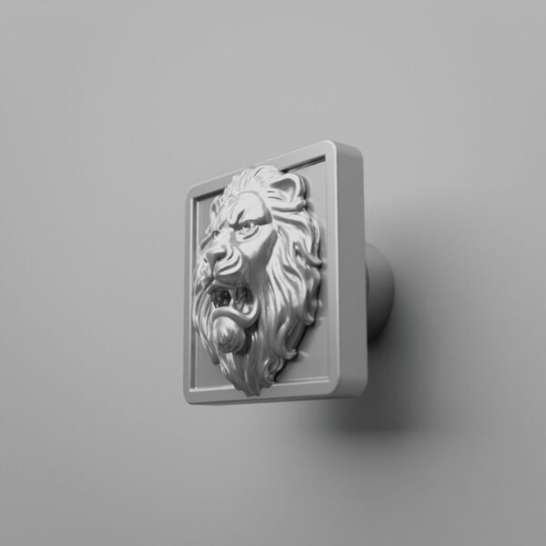 Carré Palazzo — Lion Rugissant — M — Gris argenté