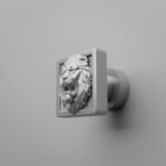 Carré Palazzo Lion Rugissant Gris argenté - Holdon Paris