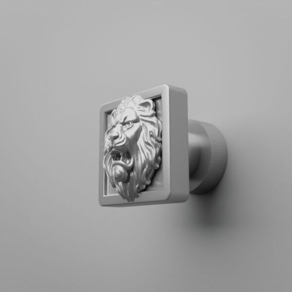 Carré Palazzo — Lion Rugissant — S — Gris argenté