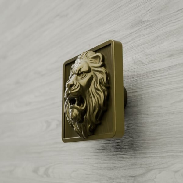 Carré Palazzo — Lion Rugissant — L — Laiton Satiné