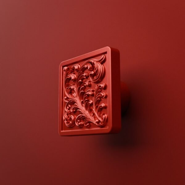 Palazzo Square, Scrollwork, M, Candy Red