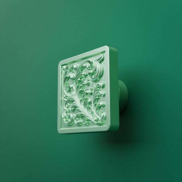 Palazzo Square, Scrollwork, M, Light Emerald
