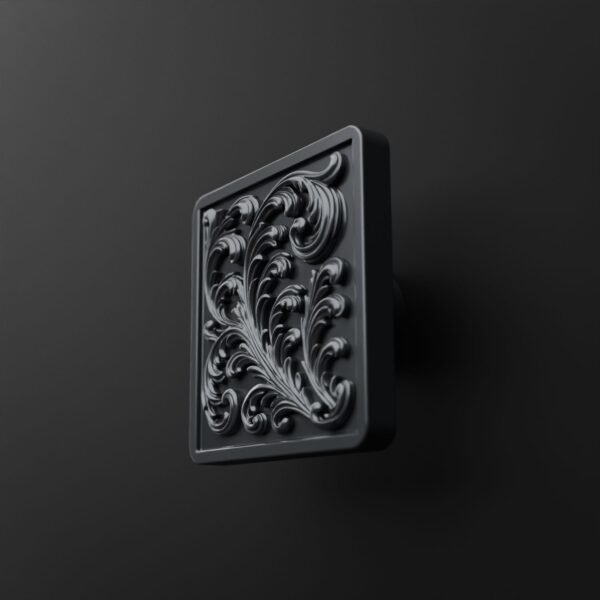 Palazzo Square, Scrollwork, L, Titanium Gray