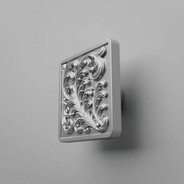 Carré Palazzo — Rinceaux — L — Gris argenté