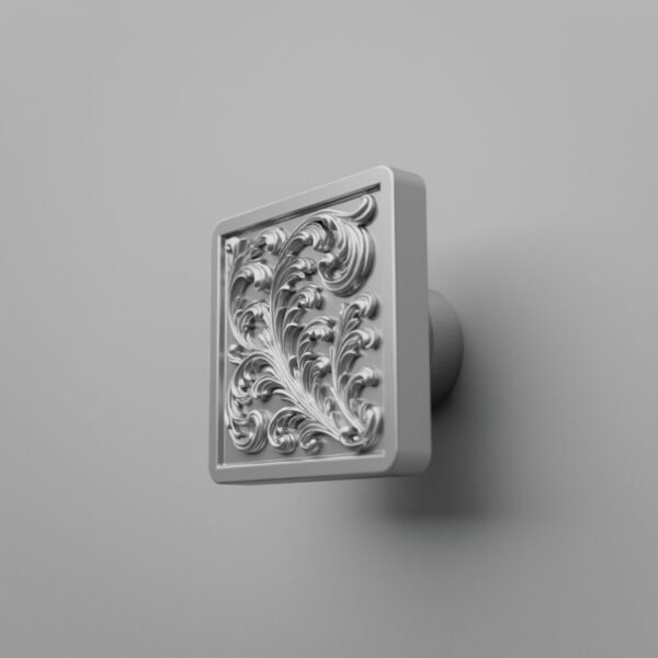 Palazzo Square, Scrollwork, M, Silver Gray