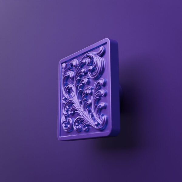 Palazzo Square, Scrollwork, L, Dark Lilac