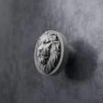 Rond Classica Lion Endormi Aluminium Satiné - Holdon Paris