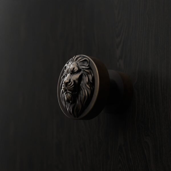 Classica Round, Sleeping Lion, S, Antique Bronze