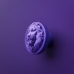 Rond Classica Lion Endormi Lilas Sombre - Holdon Paris