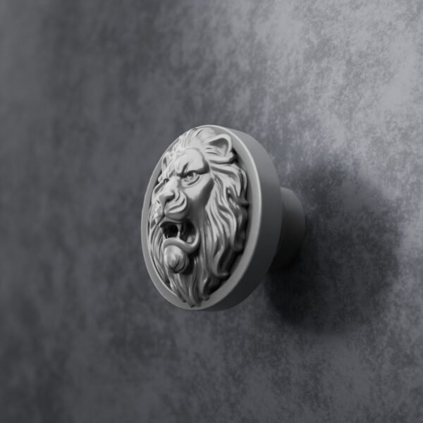 Rond Classica — Lion Rugissant — M — Aluminium Satiné