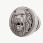 Rond Classica Lion Rugissant Aluminium Satiné - Holdon Paris
