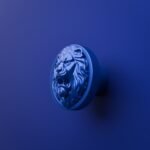 Rond Classica Lion Rugissant Bleu Electrique - Holdon Paris