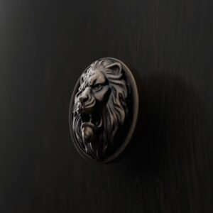 Classica Round, Roaring Lion, L, Antique Bronze - Holdon Paris