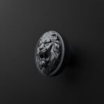 Rond Classica Lion Rugissant Gris Titane - Holdon Paris