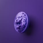 Rond Classica Lion Rugissant Lilas Sombre - Holdon Paris