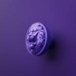 Rond Classica Lion Rugissant Lilas Sombre - Holdon Paris