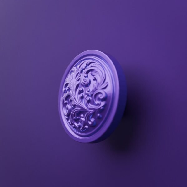 Rond Classica — Rinceaux — L — Lilas Sombre