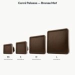 Poignée Carré Palazzo Essentiel Bronze Mat — comparaison des tailles — Holdon Paris