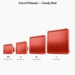 Poignée Carré Palazzo Essentiel Candy Red — comparaison des tailles — Holdon Paris