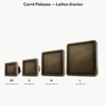 Poignée Carré Palazzo Essentiel Laiton Ancien — comparaison des tailles — Holdon Paris