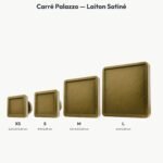 Poignée Carré Palazzo Essentiel Laiton Satiné — comparaison des tailles — Holdon Paris
