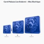 Poignée Carré Palazzo Lion Endormi Bleu Electrique — comparaison des tailles — Holdon Paris