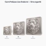 Poignée Carré Palazzo Lion Endormi Gris argenté — comparaison des tailles — Holdon Paris